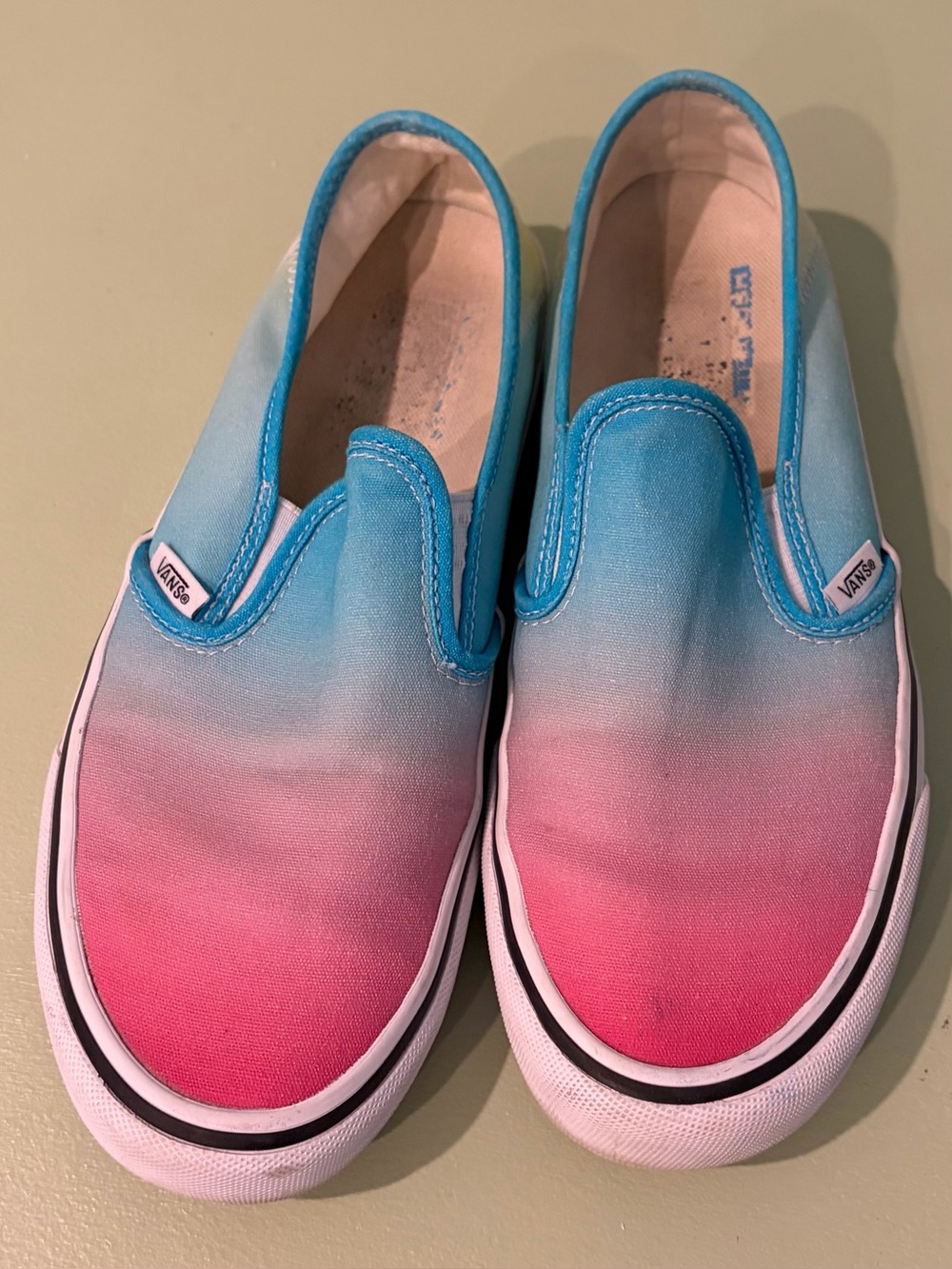 Vans Kids Slip-On Sneakers - Blue and Pink Ombre